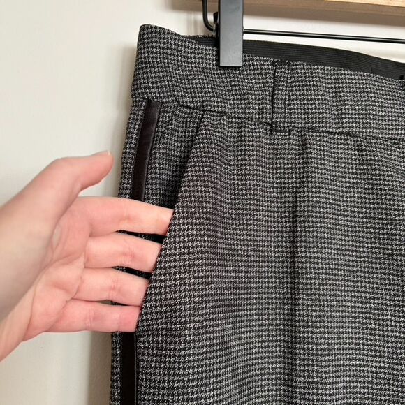 Rachel Roy Houndstooth Tapered Ankle Crop Satin Pants - Picture 3 of 8